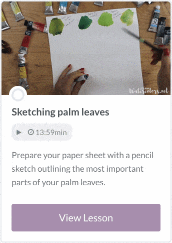 Paint Watercolor Palm Leaves