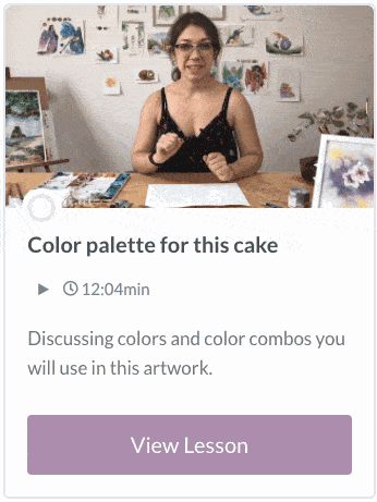 Watercolor Strawberry Cake Lesson 11
