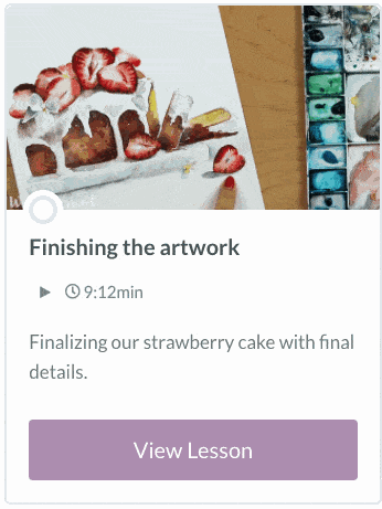 Watercolor Strawberry Cake Lesson 02
