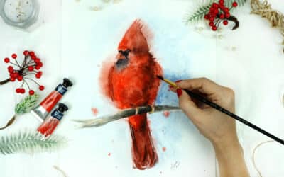 Paint a Watercolor Red Cardinal