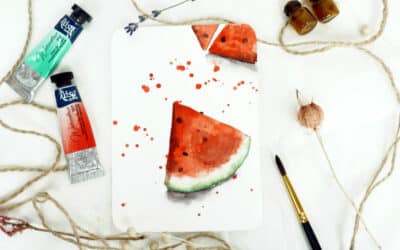 Paint a Watercolor Watermelon