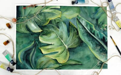 Paint Watercolor Palm Leaves