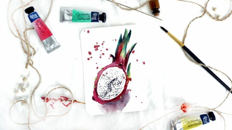 [26] Paint a Watercolor Dragon Fruit - Watercolor Dragon Fruit