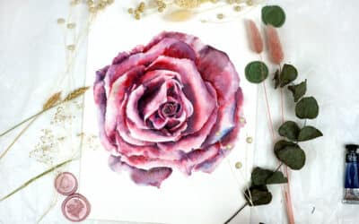 Paint a watercolor rose without a sketch